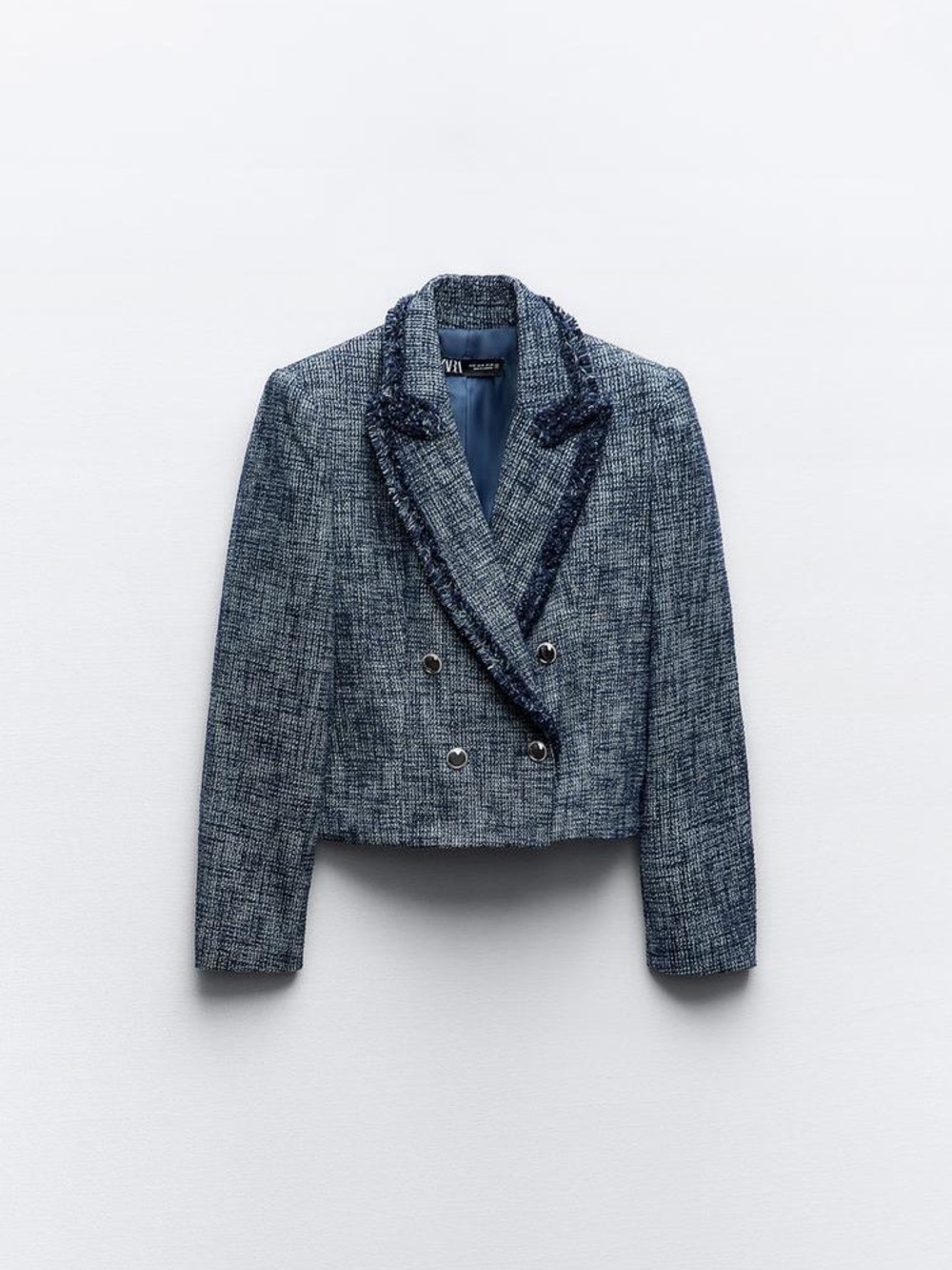 ZARA TEXTURED SHORT BLAZER.